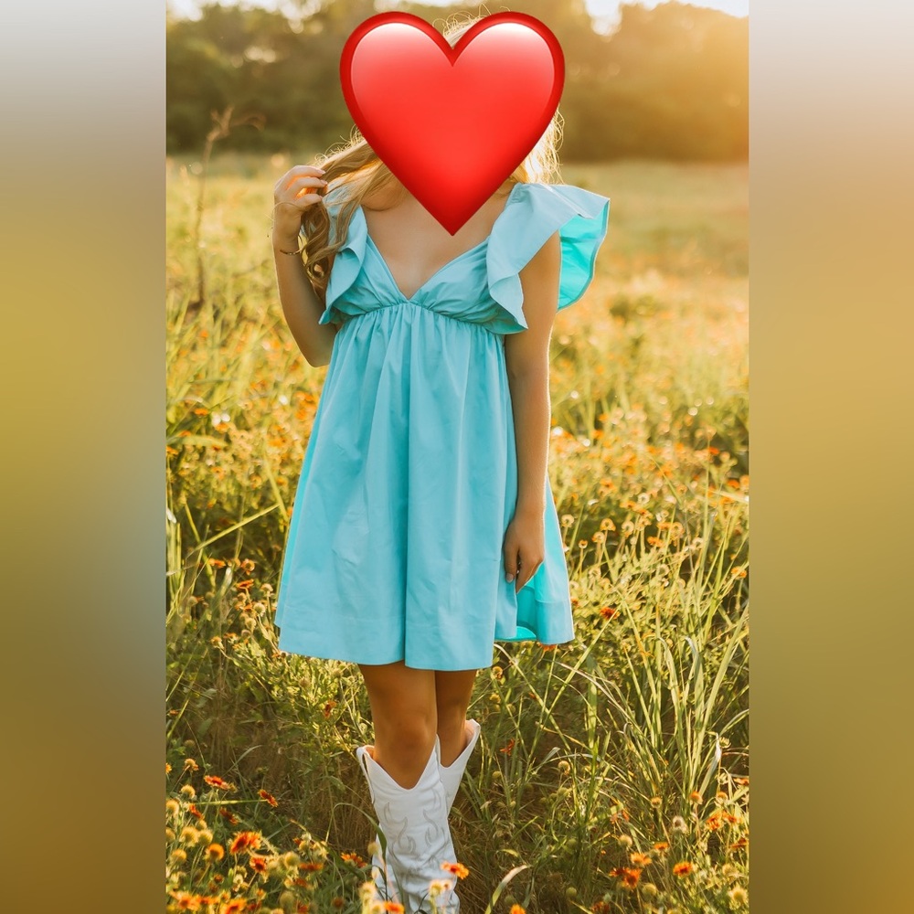 Turquoise Blue Dress, Lined (Altar’d State) - Picture 4 of 5